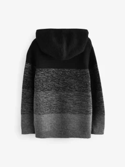 Truien En Breisels|Next - Gebreide hoodie (3-16jr) Zwart Ombré kleurblok