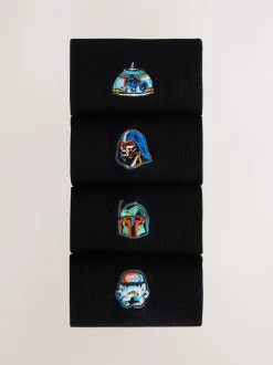 Sokken|Sokken*Next Zwart Star Wars™ - 4 Sokken met borduursel