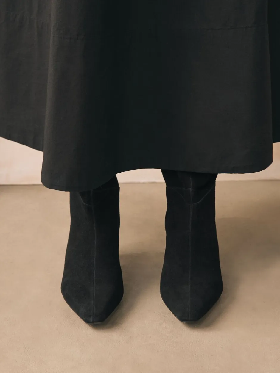 Ruimvallend En Extraruimvallend|Boots|Next - Forever Comfort® Knee High Chisel Toe Heeled Boots Zwart suède
