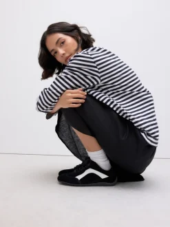 Sneakers|Next - Forever Comfort® Leather Slimsole Lace-Up Trainers Zwart suède