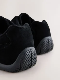 Sneakers|Next - Forever Comfort® Leather Slimsole Lace-Up Trainers Zwart suède