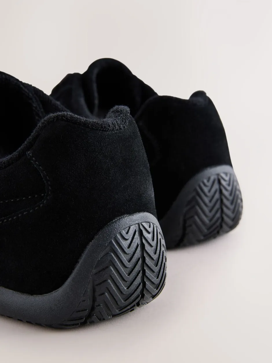 Sneakers|Next - Forever Comfort® Leather Slimsole Lace-Up Trainers Zwart suède
