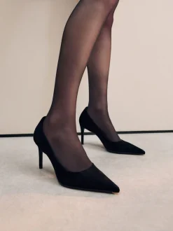 Schoenen Met Hakken|Ruimvallend En Extraruimvallend*Next Zwart suède - Leren mid-court pumps