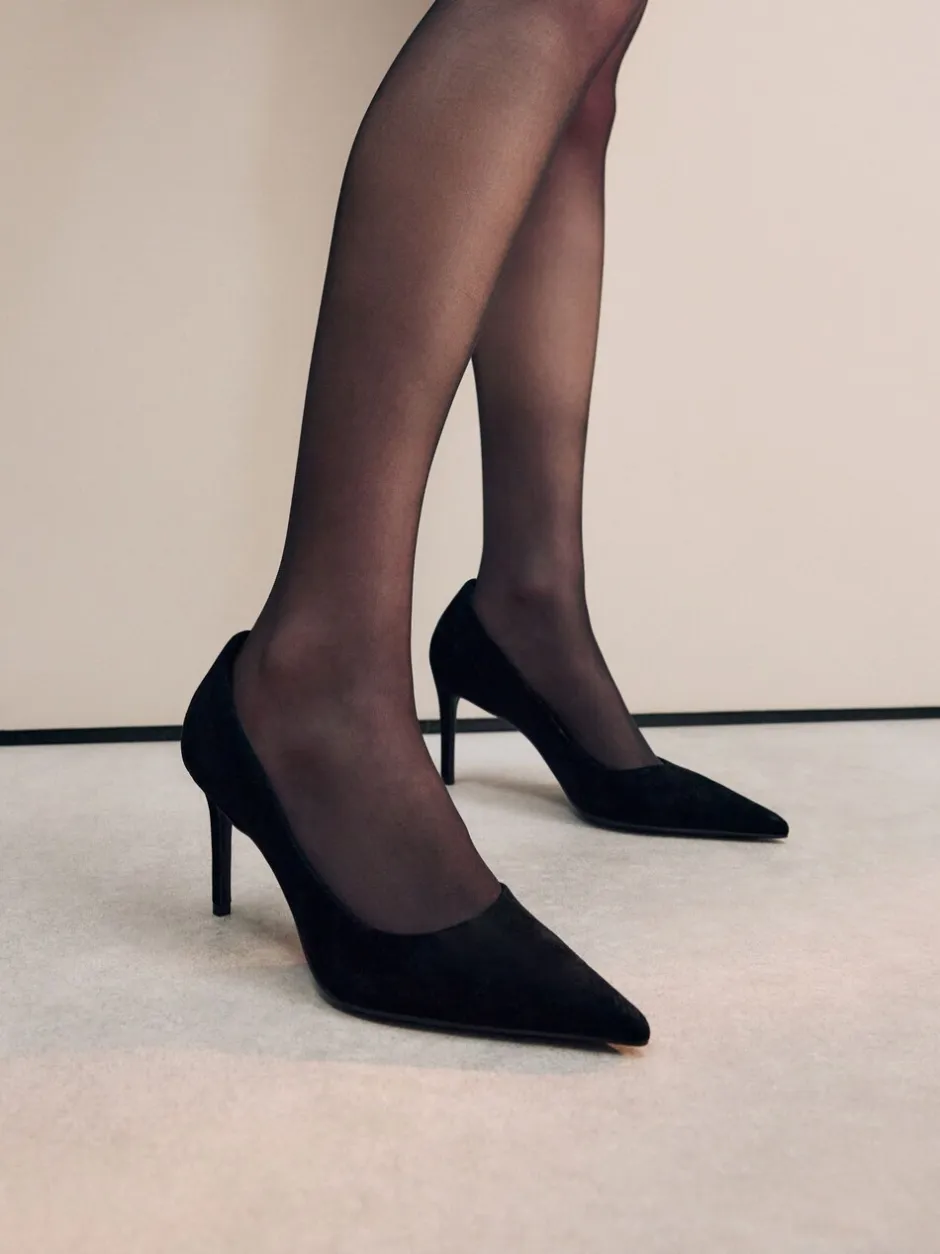 Schoenen Met Hakken|Ruimvallend En Extraruimvallend*Next Zwart suède - Leren mid-court pumps