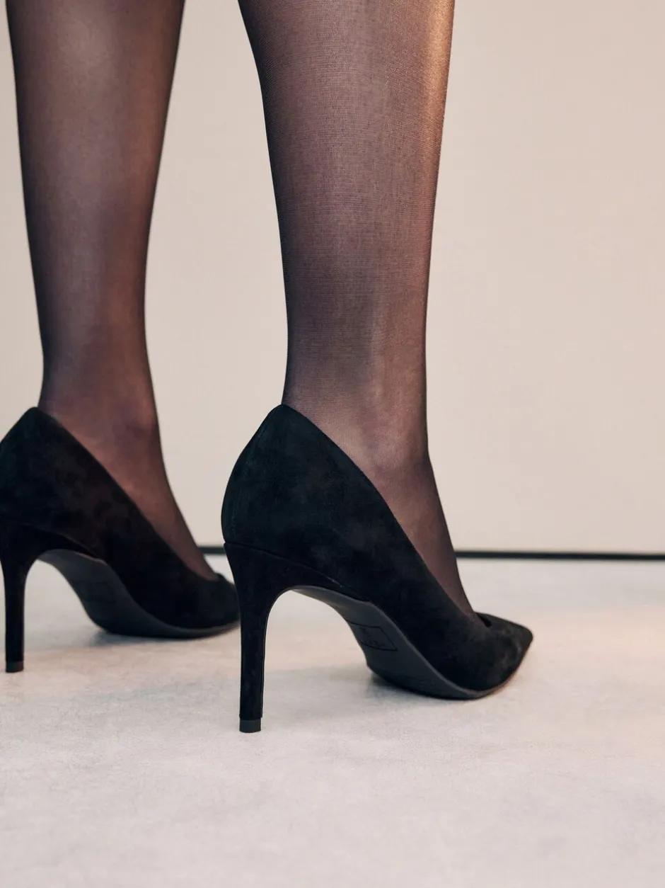 Schoenen Met Hakken|Ruimvallend En Extraruimvallend*Next Zwart suède - Leren mid-court pumps