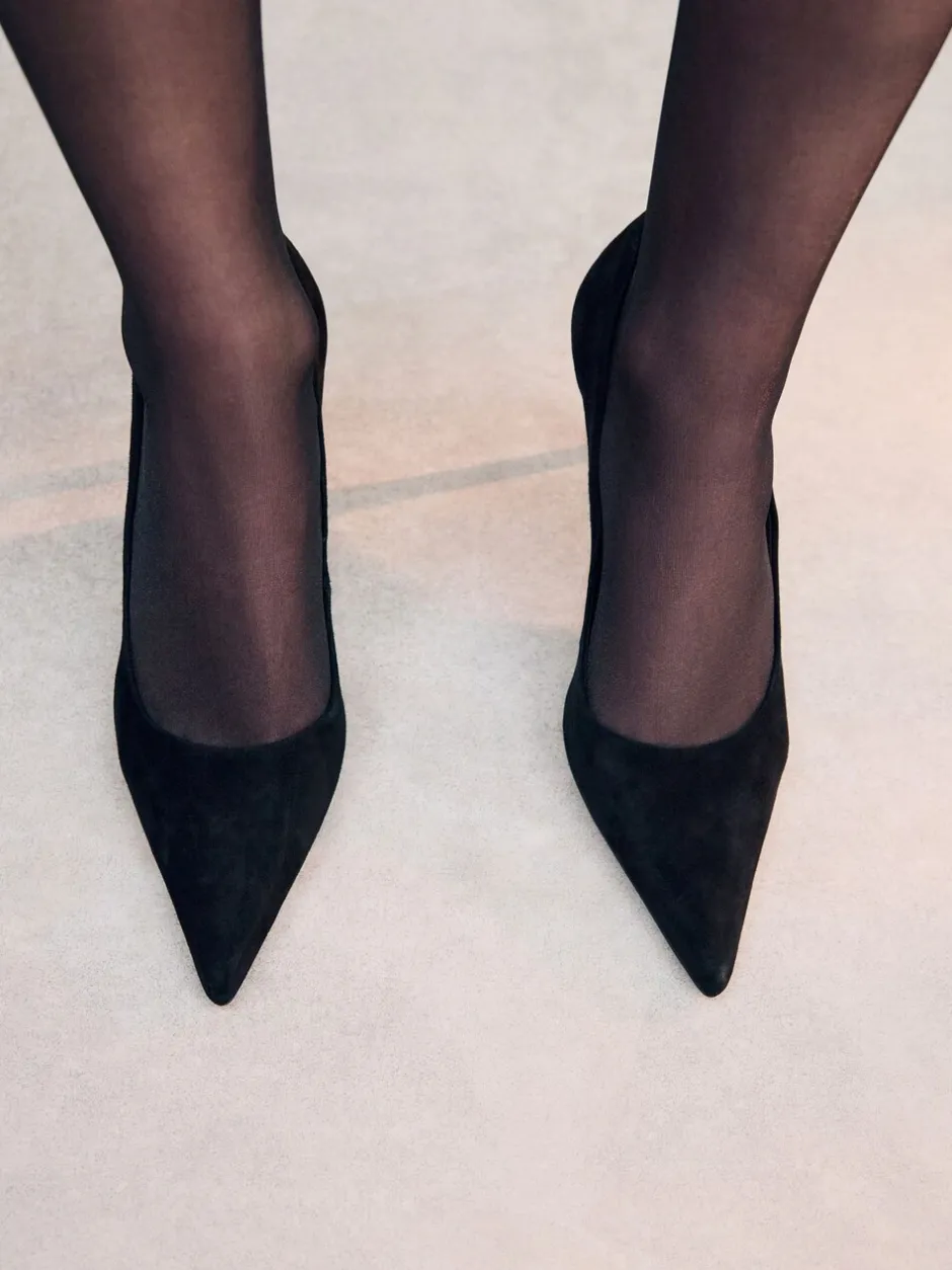 Schoenen Met Hakken|Ruimvallend En Extraruimvallend*Next Zwart suède - Leren mid-court pumps