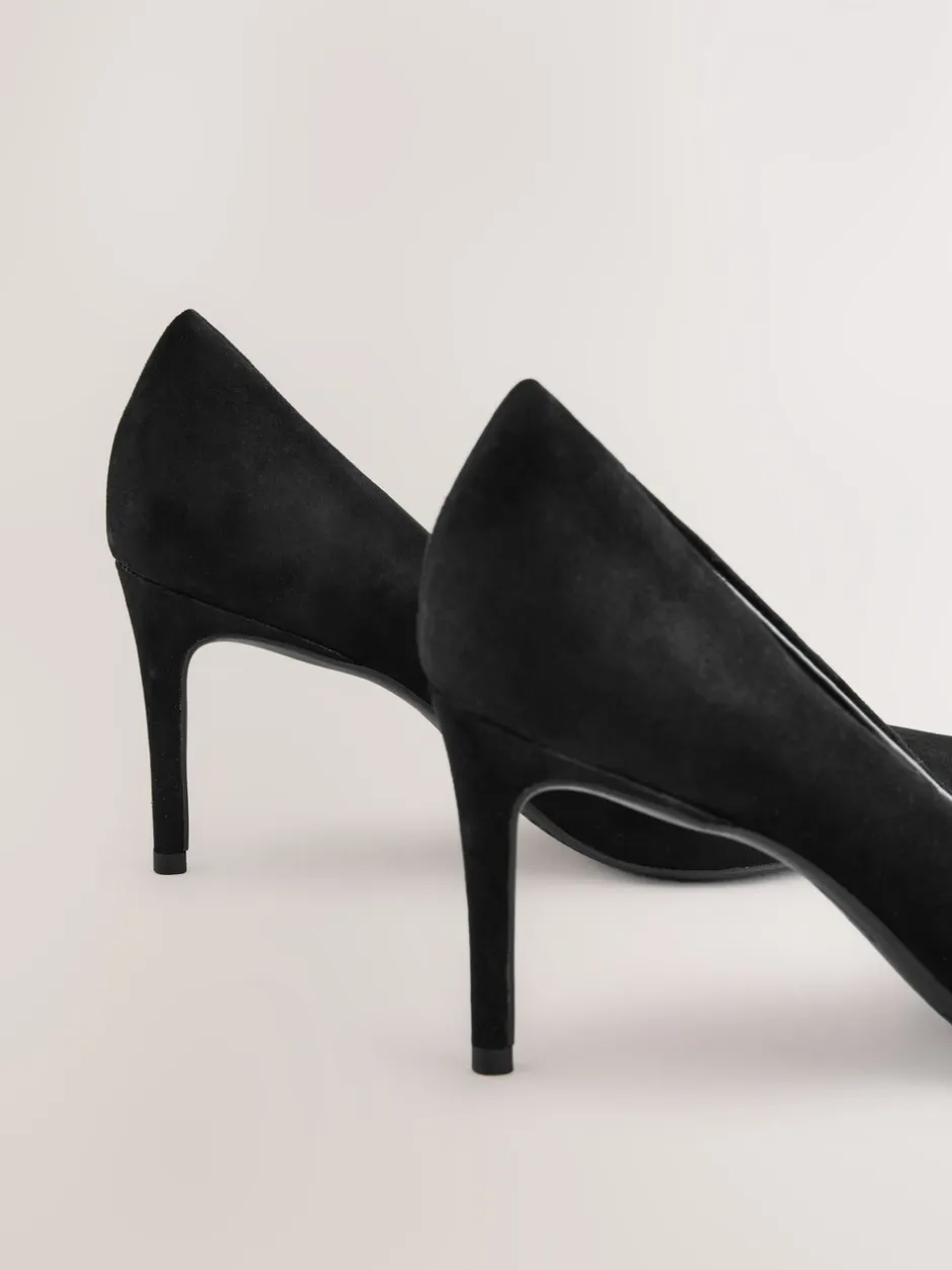 Schoenen Met Hakken|Ruimvallend En Extraruimvallend*Next Zwart suède - Leren mid-court pumps