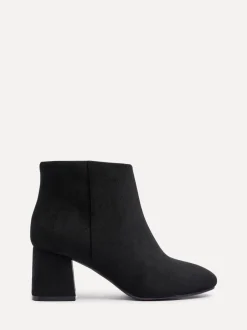 Ruimvallend En Extraruimvallend|Linzi - Alba Wide Fit Block Heeled Ankle Boots Zwart suède