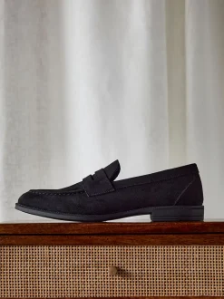 Schoenen*Linzi - Aurelio Penny Loafers Zwart suède