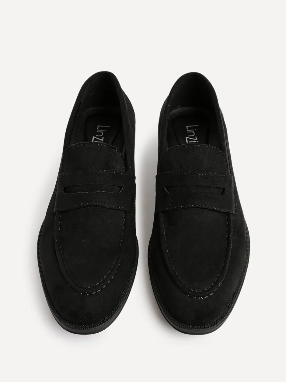 Schoenen*Linzi - Aurelio Penny Loafers Zwart suède