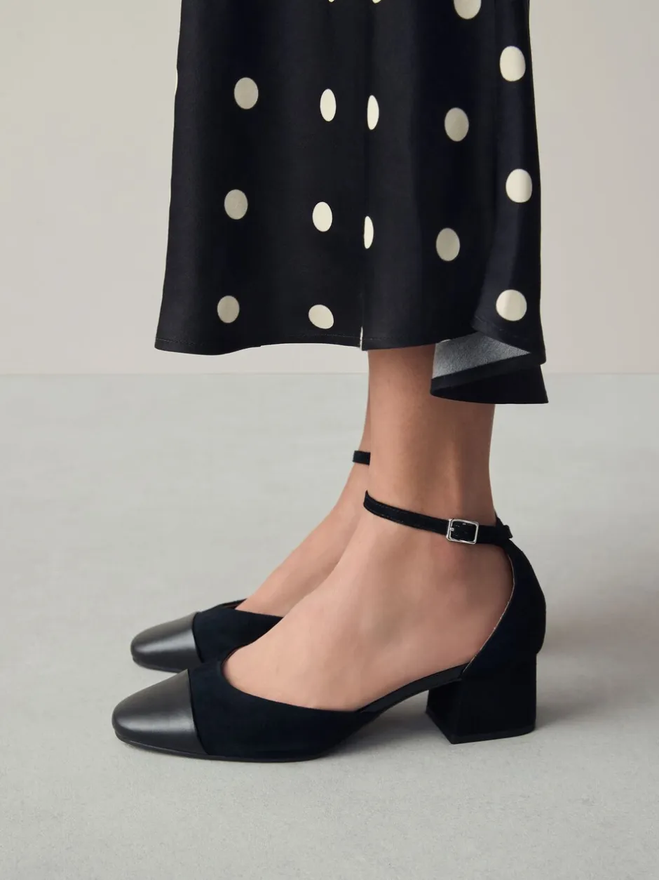 Schoenen Met Hakken|Gelegenheidskleding|Next - Toe Cap Block Heels Zwart suède