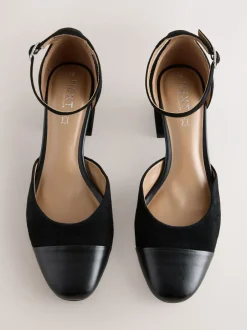 Schoenen Met Hakken|Gelegenheidskleding|Next - Toe Cap Block Heels Zwart suède
