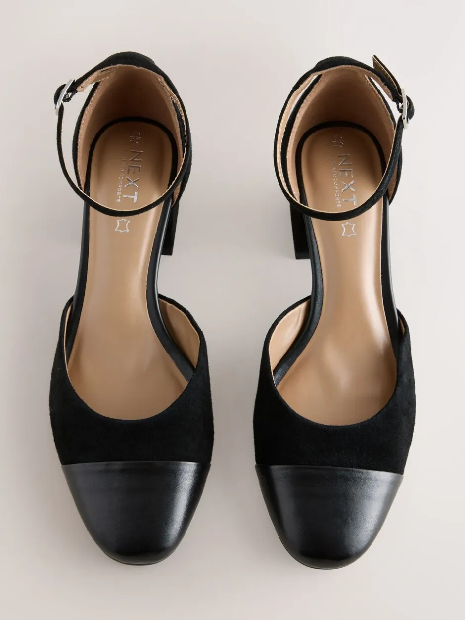 Schoenen Met Hakken|Gelegenheidskleding|Next - Toe Cap Block Heels Zwart suède