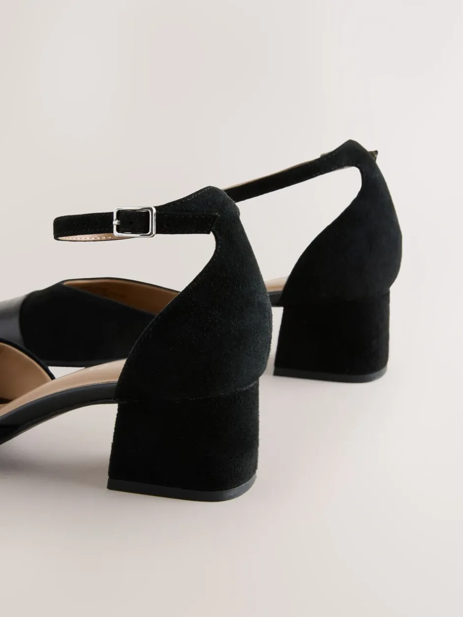 Schoenen Met Hakken|Gelegenheidskleding|Next - Toe Cap Block Heels Zwart suède