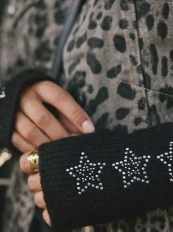 Mutsen, Handschoenen En Sjaals|Rockett St George - Handwarmers Zwart versierd met ster studs
