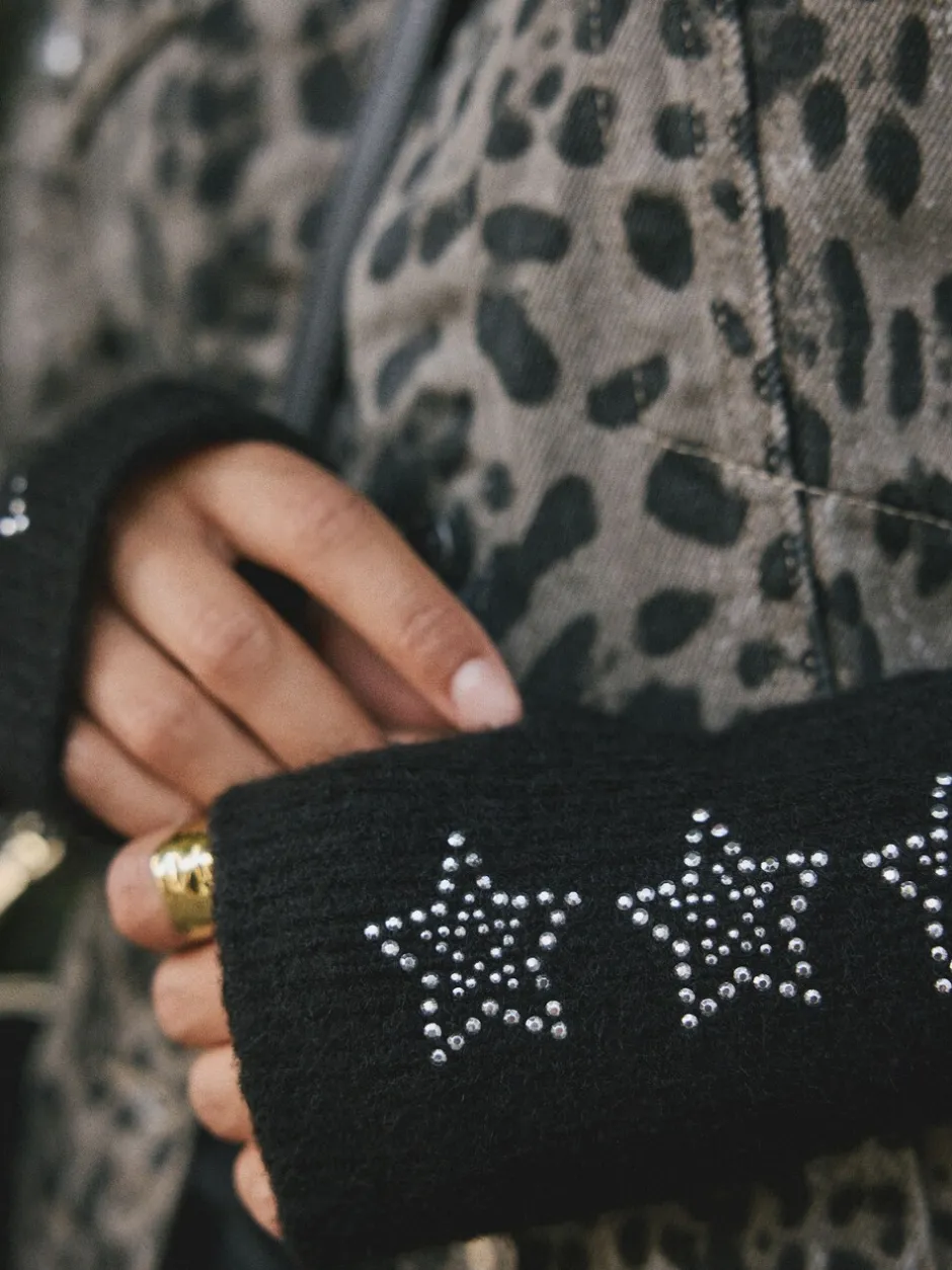 Mutsen, Handschoenen En Sjaals|Rockett St George - Handwarmers Zwart versierd met ster studs