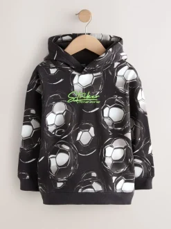 Sweaters En Hoody´S|Next Zwart voetbalprint - Grafische print hoodie voor oudere jongens (3-16jaar)