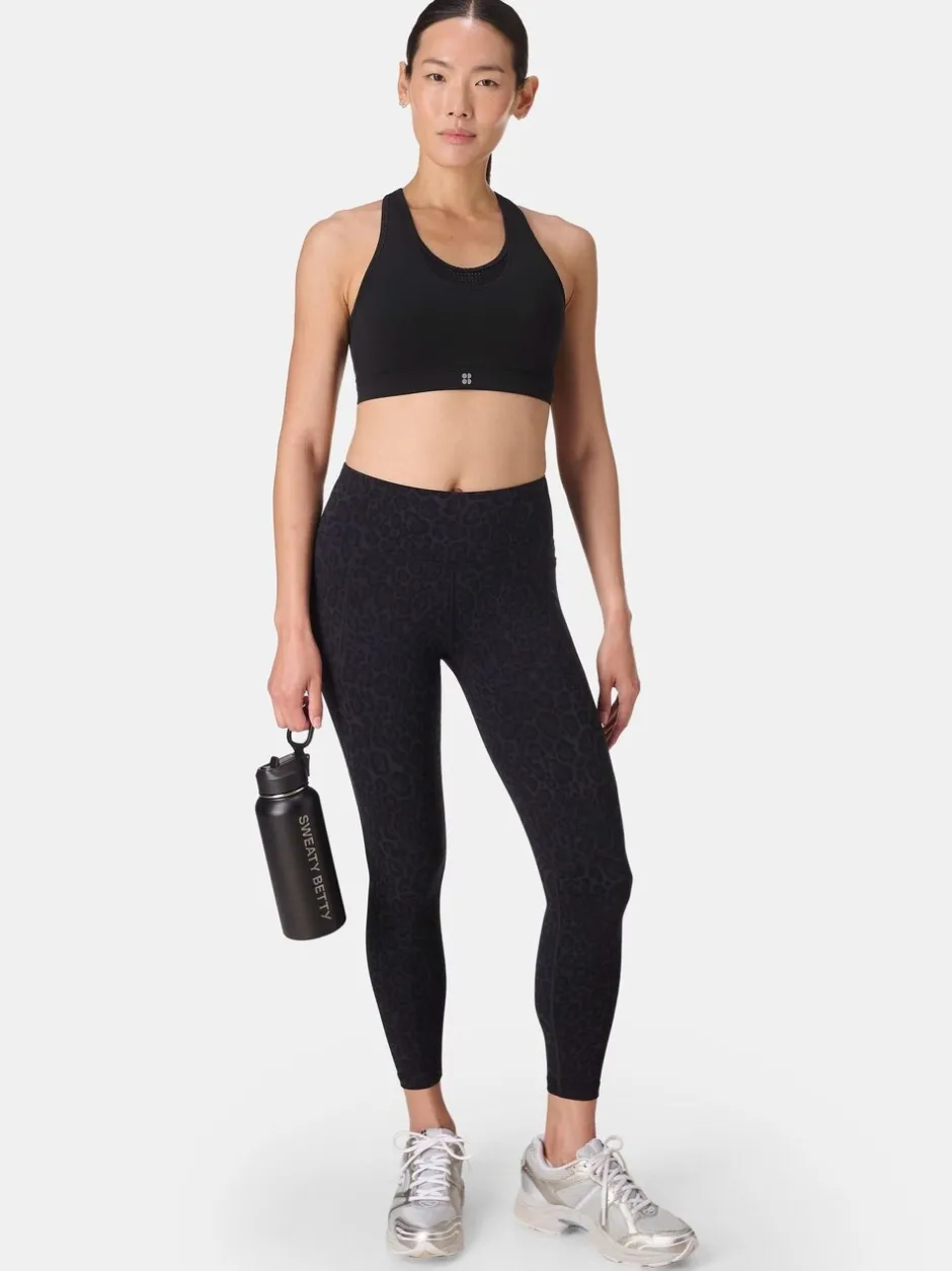 Sportkleding|Leggings En Joggingbroeken|Sweaty Betty Zwart Wild met luipaardprint - Power Embossed Workout Leggings