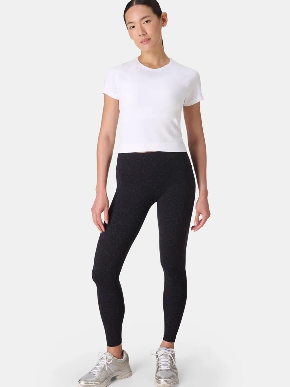 Sportkleding|Leggings En Joggingbroeken|Sweaty Betty Zwart Wild met luipaardprint - Power Embossed Workout Leggings