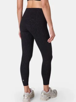 Sportkleding|Leggings En Joggingbroeken|Sweaty Betty Zwart Wild met luipaardprint - Power Embossed Workout Leggings