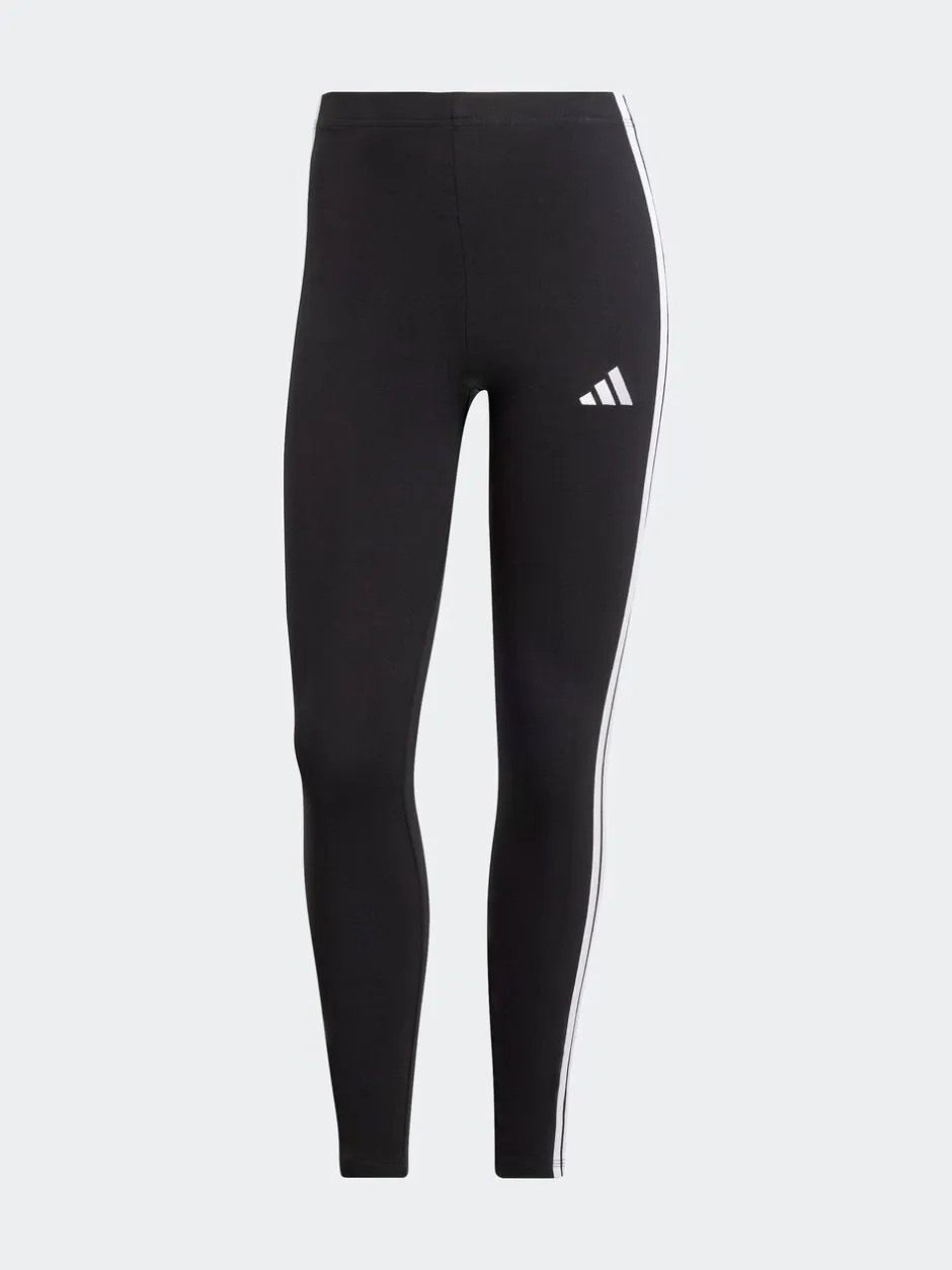 Sportkleding|Leggings En Joggingbroeken*adidas Zwart wit - Essentials katoenen legging met 3 strepen