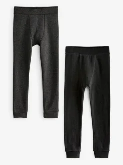 Ondergoed|Schoolkleding|Next Zwart/antraciet - Verpakking van 2 thermische leggings (2-16 jr)