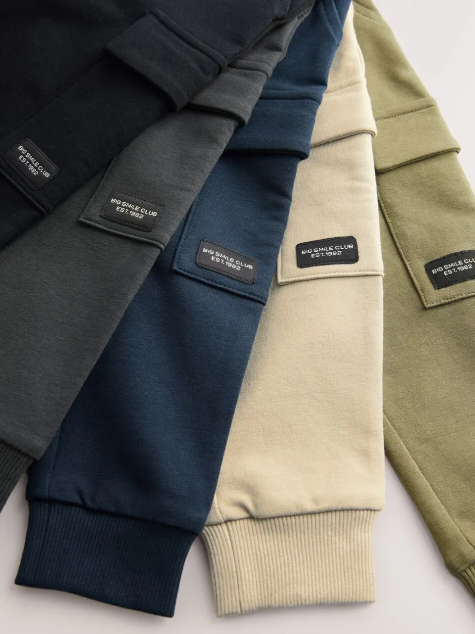 Multipacks|Jeans En Joggingbroeken*Next - Verpakking van 5 joggingbroeken (3mnd-7jr) Zwart/antracietgrijs/kiezelkleurig/khakigroen