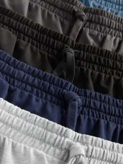Loungewear|Shorts*Next - Loopback Soft Touch 5 Pack Joggers Shorts Zwart/blauw/grijs
