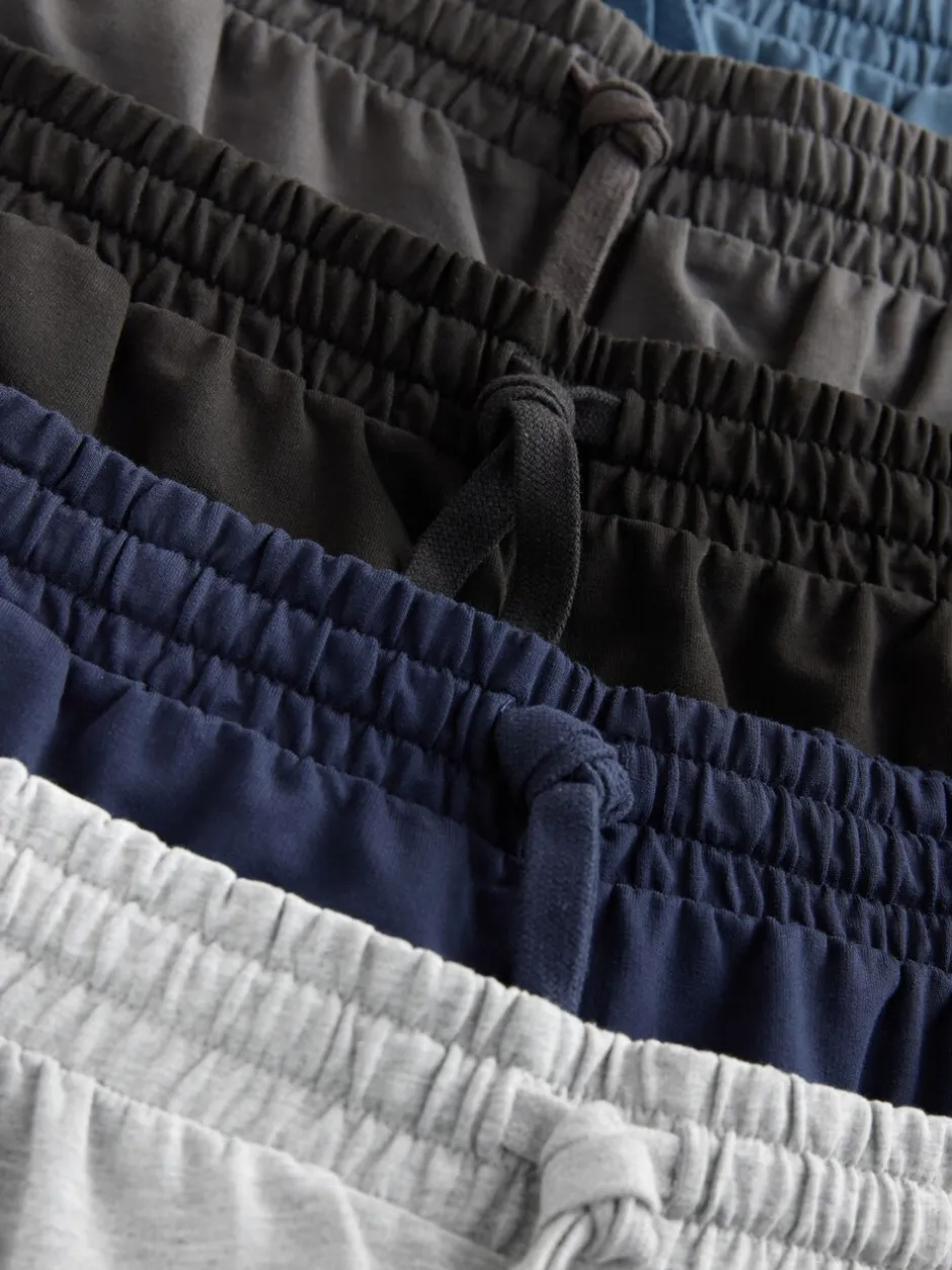 Loungewear|Shorts*Next - Loopback Soft Touch 5 Pack Joggers Shorts Zwart/blauw/grijs