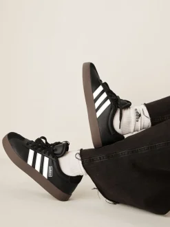 Sneakers|Sneakers*adidas - Vl Court 3.0 Suède sneakers met veters voor kinderen Zwart/bruin
