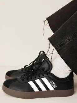 Sneakers|Sneakers*adidas - Vl Court 3.0 Suède sneakers met veters voor kinderen Zwart/bruin