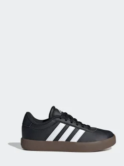 Sneakers|Sneakers*adidas - Vl Court 3.0 Suède sneakers met veters voor kinderen Zwart/bruin
