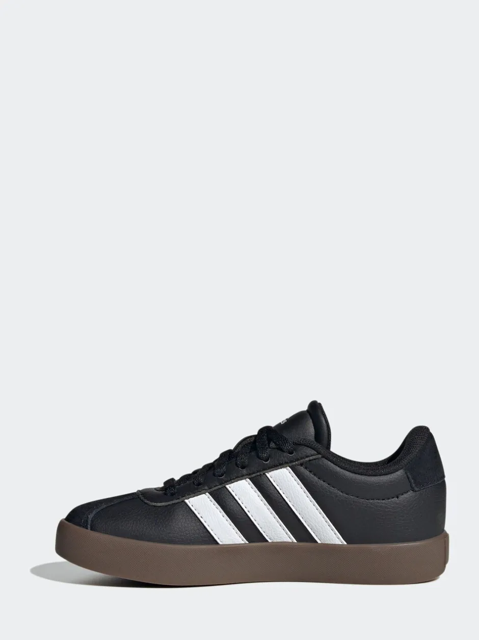 Sneakers|Sneakers*adidas - Vl Court 3.0 Suède sneakers met veters voor kinderen Zwart/bruin