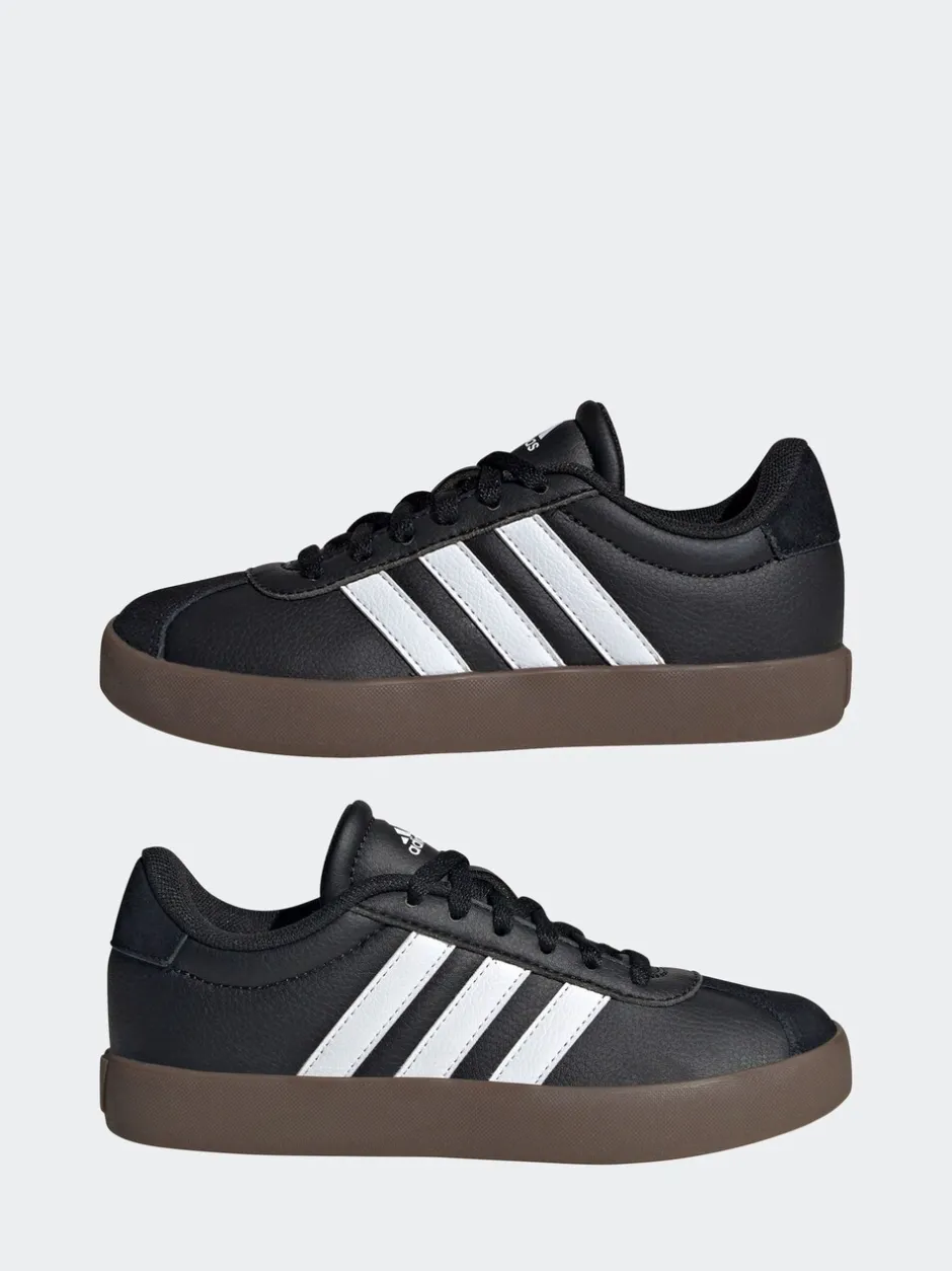 Sneakers|Sneakers*adidas - Vl Court 3.0 Suède sneakers met veters voor kinderen Zwart/bruin