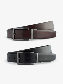 Riemen En Bretels|Next Zwart/bruin - Omkeerbare leren riem