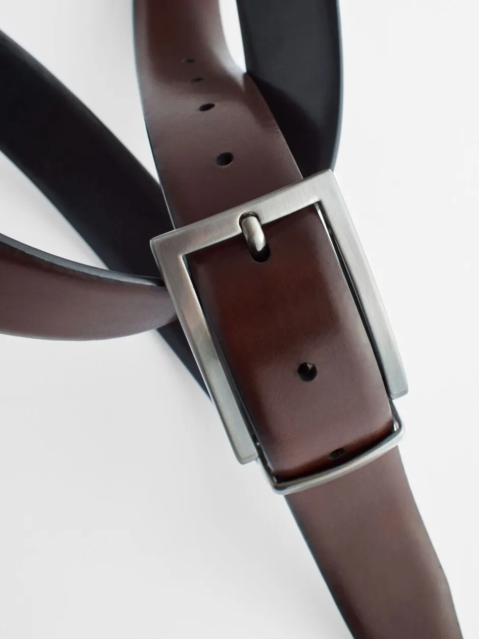 Riemen En Bretels|Next Zwart/bruin - Omkeerbare leren riem