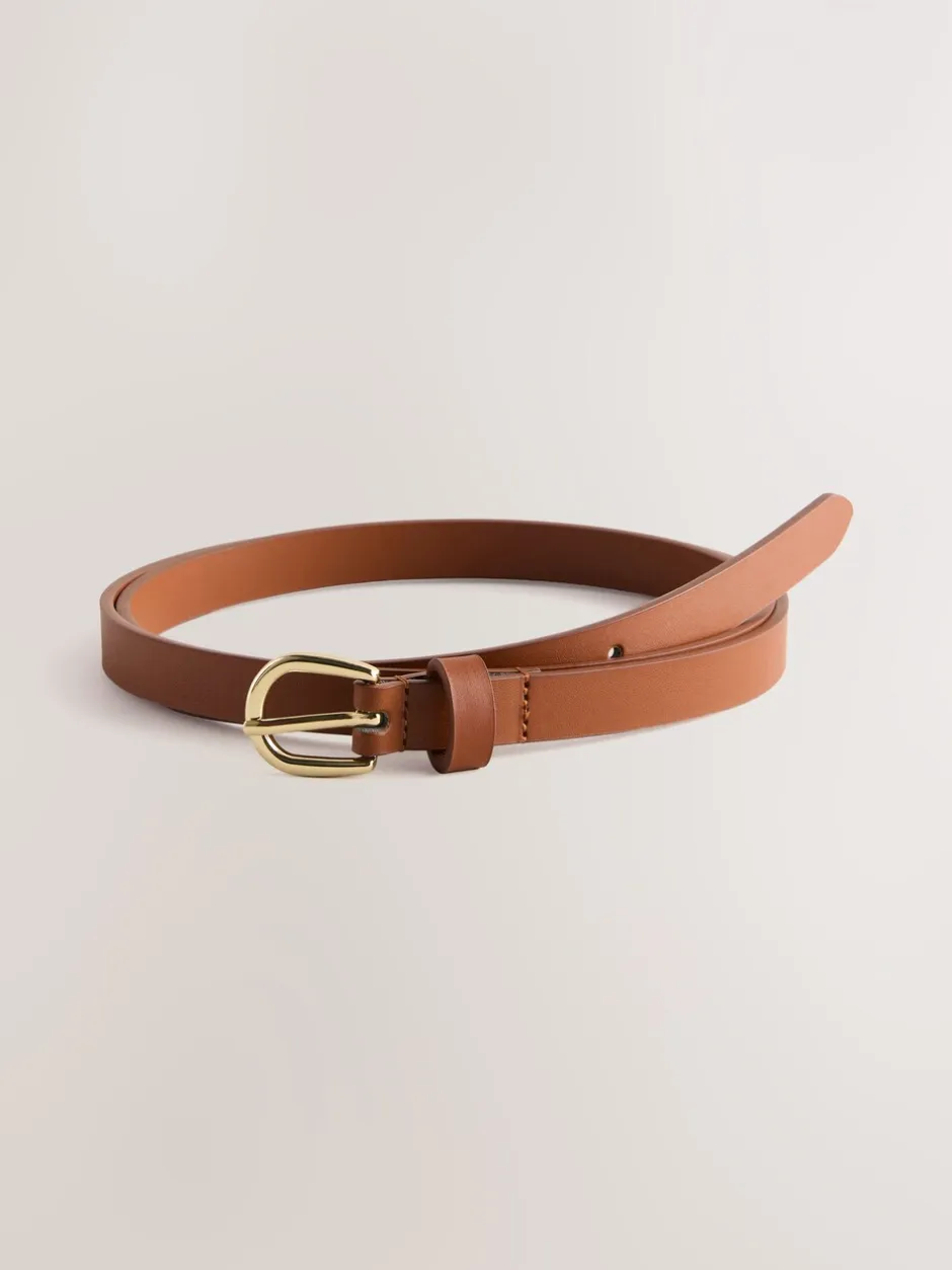 Ceintuurs|Next - PU Skinny Riemen 2 Pakket Zwart/bruin