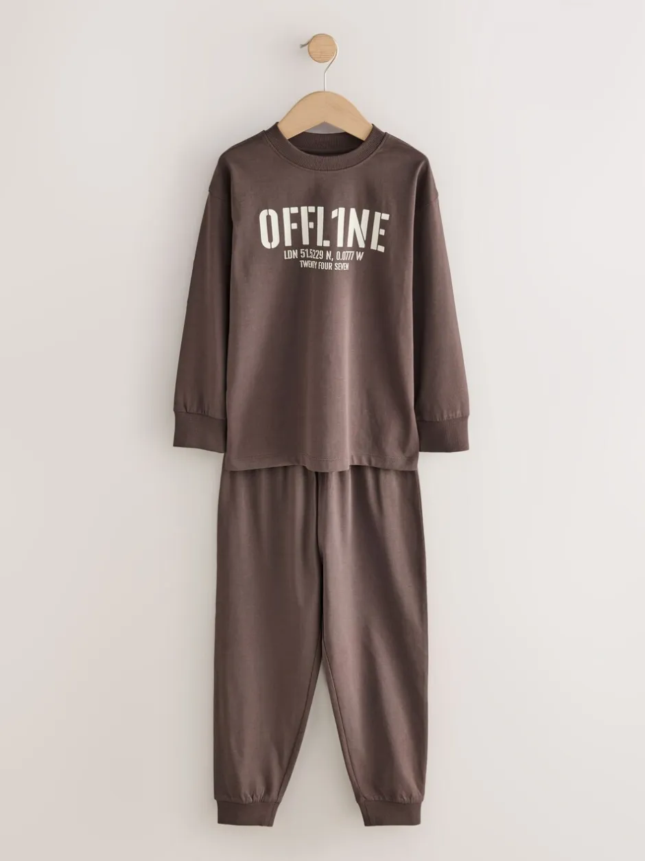 Pyjama's|Nachtkleding En Pyjama's|Next Zwart/bruin - Pyjama met korte pijpen 3 stuks (3-16jaar) (3-16jaar)