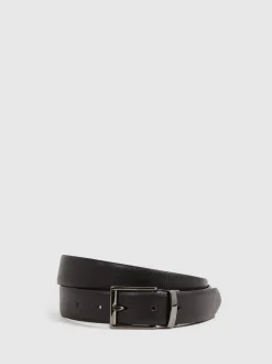 Riemen En Bretels*Reiss - Ricky omkeerbare leren riem Zwart/bruin