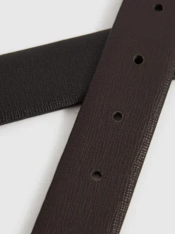 Riemen En Bretels*Reiss - Ricky omkeerbare leren riem Zwart/bruin