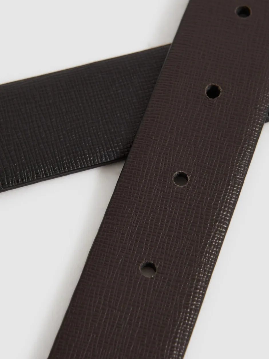 Riemen En Bretels*Reiss - Ricky omkeerbare leren riem Zwart/bruin