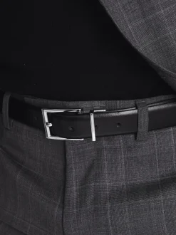 Riemen En Bretels*Reiss - Ricky omkeerbare leren riem Zwart/bruin