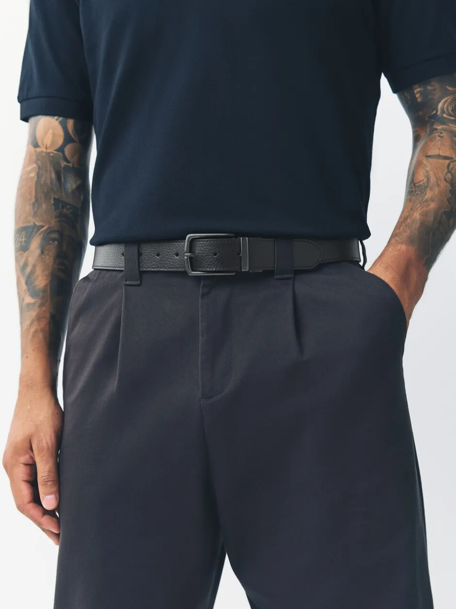 Riemen En Bretels*Next Zwart/bruin - Reversible Grainy Leather Belt