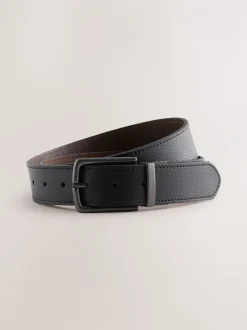 Riemen En Bretels*Next Zwart/bruin - Reversible Grainy Leather Belt