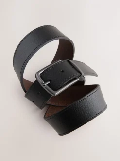 Riemen En Bretels*Next Zwart/bruin - Reversible Grainy Leather Belt