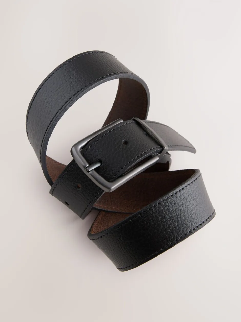 Riemen En Bretels*Next Zwart/bruin - Reversible Grainy Leather Belt