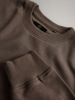 Loungewear|Sweaters En Hoody´S|The Set - Verpakking van 3 - Crew Neck Relaxed Fit Sweatshirts Zwart/bruin