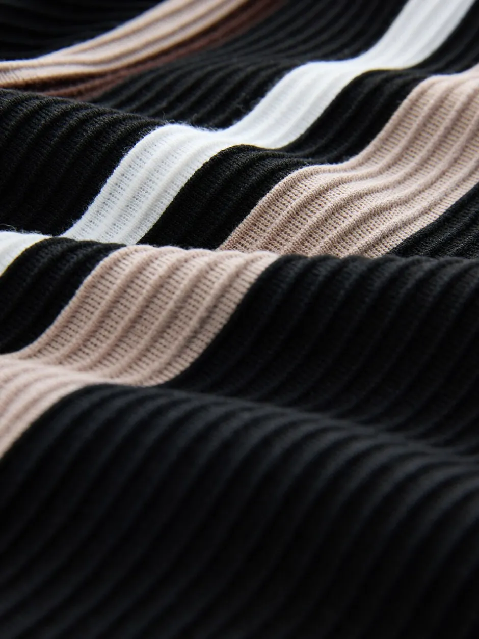 Poloshirts|T-Shirts En Hemden|Next Zwart/bruin - Verticaal gestreepte polo met korte rits