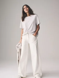 Tops En T-Shirts*The Set - 7 Pack Essential T-Shirts Zwart/Bruin/Taupe/Roze/Lichtroze/Crème/Wit