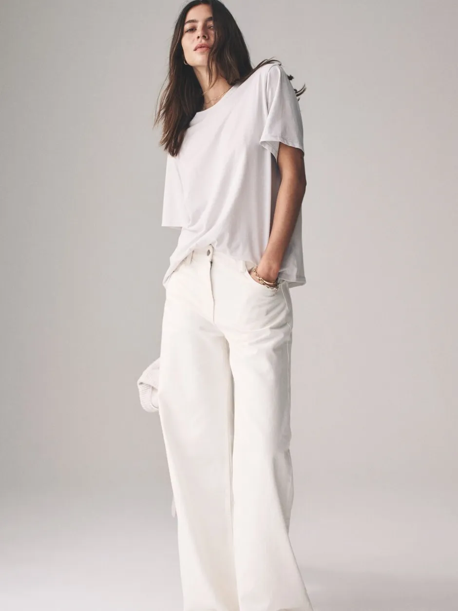 Tops En T-Shirts*The Set - 7 Pack Essential T-Shirts Zwart/Bruin/Taupe/Roze/Lichtroze/Crème/Wit